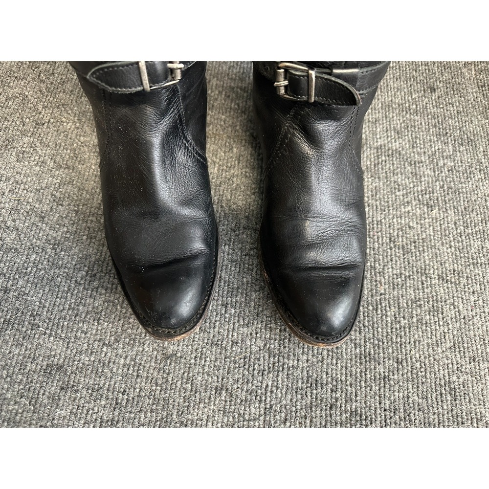 Frye Boots Dorado Size 6 Riding Black Leather Boots 77561 GY Welt Equestrian - Picture 3 of 10
